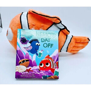 Kohl's Cares/Disney Nemo Clownfish 14" Plush+5"x 7" Book "Nemo's Day Off" NEW